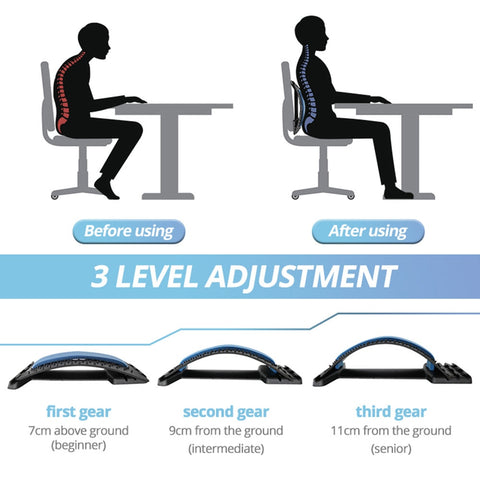 Multi-level Adjustable Back Massager Stretcher Waist Neck Stretch
