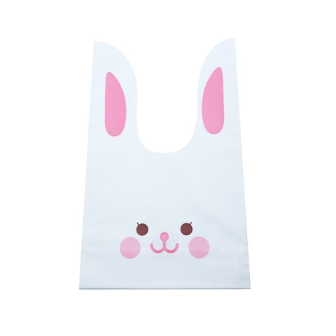 10/50pcs/lot Cute Rabbit Ear Bags Cookie Plastic Bags&amp;Candy Gift Bags For Biscuits Snack Baking Package And Event Party Supplies