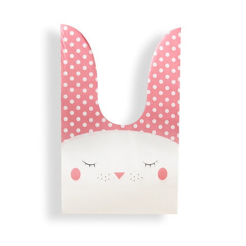 10/50pcs/lot Cute Rabbit Ear Bags Cookie Plastic Bags&amp;Candy Gift Bags For Biscuits Snack Baking Package And Event Party Supplies