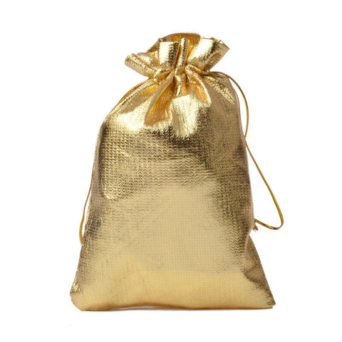 10Pcs/lot Gold/sliver Gift Bags Jewelry Bag Wedding Party Decor Drawable Bags Gift Pouches Jewelry Packaging with Candy Bags