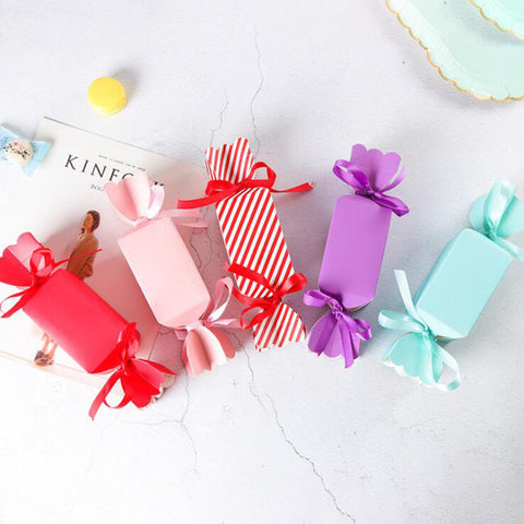 10pcs Wedding Favor Box and Bags Sweet Candy Boxes Baby Shower Treat Kids Birthday Christmas Cracker Box Event Party Supplies