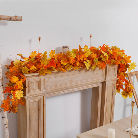 175cm Autumn Decoration Artificial Maple Leaves Garland Vine Thanksgiving Halloween Garden For Wedding Party Home Fall Decor