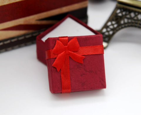 1PCS Fashion Ribbon Jewelry Box  Multi Colors Ring Earrings Pendant 4x4x3cm Display Packaging Gift