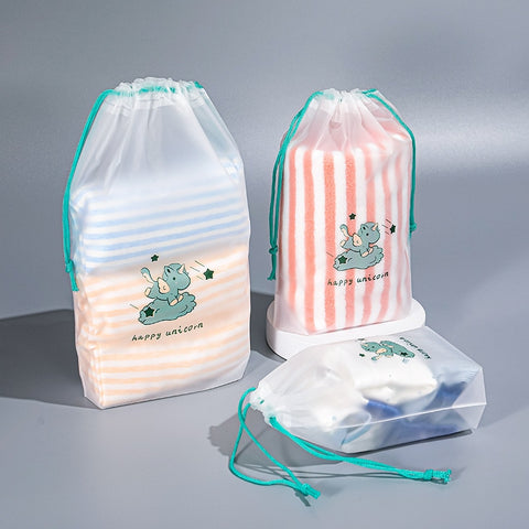 1pc Cartoon Drawstring Storage Bags Travel Shoes Clothes Underwear Towel Cosmetic Bag Portable Waterproof Organizer Toiletry Bag
