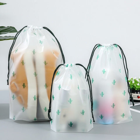 1pc Cartoon Drawstring Storage Bags Travel Shoes Clothes Underwear Towel Cosmetic Bag Portable Waterproof Organizer Toiletry Bag