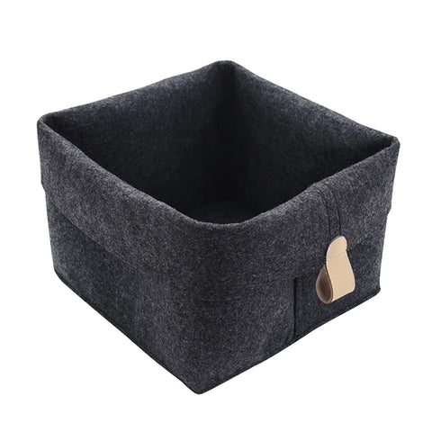 1pc Nordic Felt Storage Basket Living Room Tea Table Black Gray Sundries Storage Basket Cloth Felt Storage Box Bedroom Socks