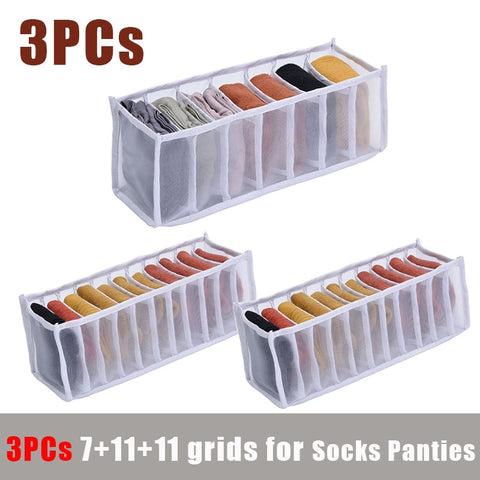 2/3PCs Underwear Drawer Organizer Storage Box Foldable Closet Organizers Drawer Divider Storage Boxes for Underpants Socks Bra