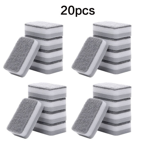 20/30pcs Dishwashing Sponge Kitchen Nano Emery Magic Clean Rub Pot Rust Focal Stains Sponge Removing Kit Cleaning Brush Sponges