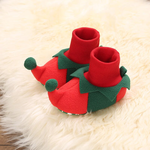 Christmas Newborn Baby Shoes Boys Girls Toddler First Walkers Soft Bottom Infant Flats Warm Snow Boots 0-18Months