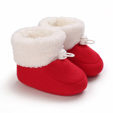 Christmas Newborn Baby Shoes Boys Girls Toddler First Walkers Soft Bottom Infant Flats Warm Snow Boots 0-18Months
