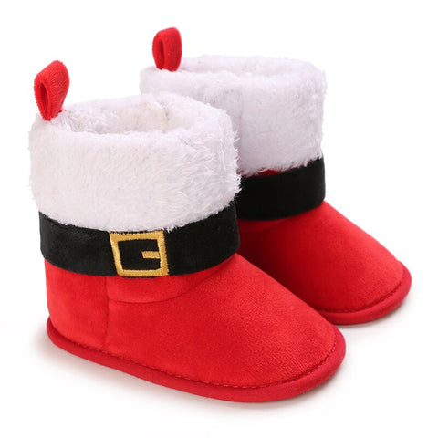 Christmas Newborn Baby Shoes Boys Girls Toddler First Walkers Soft Bottom Infant Flats Warm Snow Boots 0-18Months