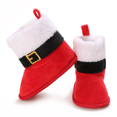 Christmas Newborn Baby Shoes Boys Girls Toddler First Walkers Soft Bottom Infant Flats Warm Snow Boots 0-18Months