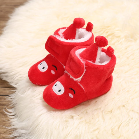 Christmas Newborn Baby Shoes Boys Girls Toddler First Walkers Soft Bottom Infant Flats Warm Snow Boots 0-18Months