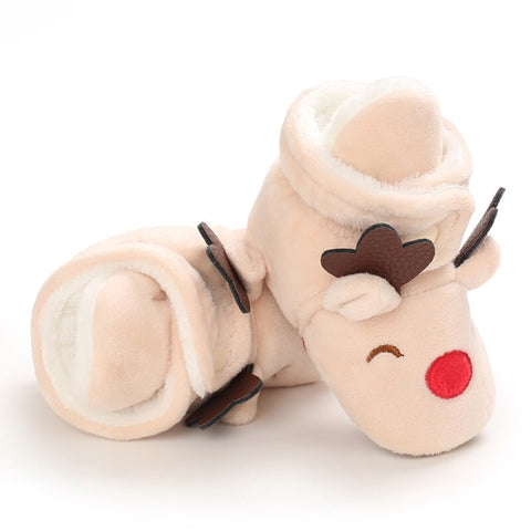 Christmas Newborn Baby Shoes Boys Girls Toddler First Walkers Soft Bottom Infant Flats Warm Snow Boots 0-18Months