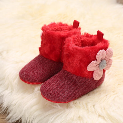 Christmas Newborn Baby Shoes Boys Girls Toddler First Walkers Soft Bottom Infant Flats Warm Snow Boots 0-18Months