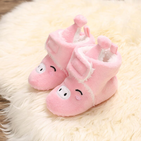 Christmas Newborn Baby Shoes Boys Girls Toddler First Walkers Soft Bottom Infant Flats Warm Snow Boots 0-18Months