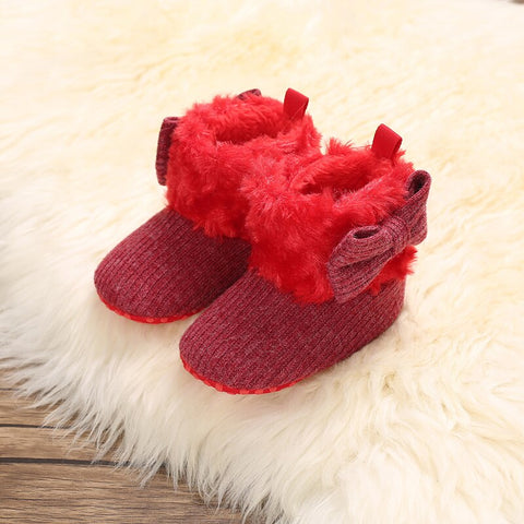 Christmas Newborn Baby Shoes Boys Girls Toddler First Walkers Soft Bottom Infant Flats Warm Snow Boots 0-18Months