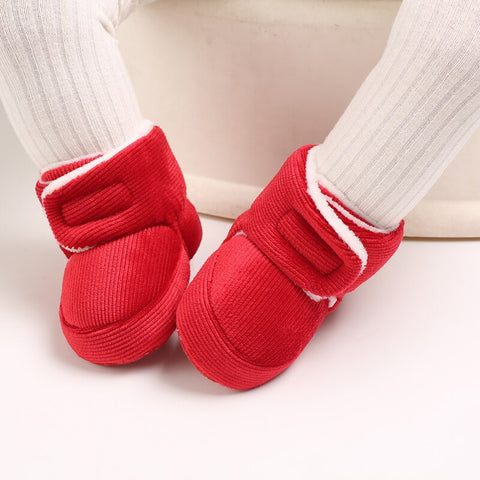 Christmas Newborn Baby Shoes Boys Girls Toddler First Walkers Soft Bottom Infant Flats Warm Snow Boots 0-18Months