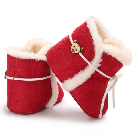 Christmas Newborn Baby Shoes Boys Girls Toddler First Walkers Soft Bottom Infant Flats Warm Snow Boots 0-18Months