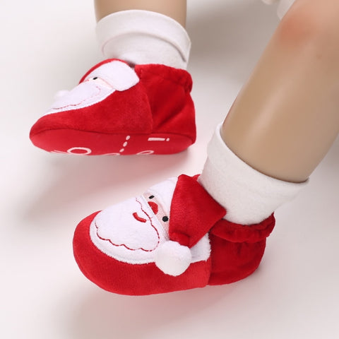 Christmas Newborn Baby Shoes Boys Girls Toddler First Walkers Soft Bottom Infant Flats Warm Snow Boots 0-18Months