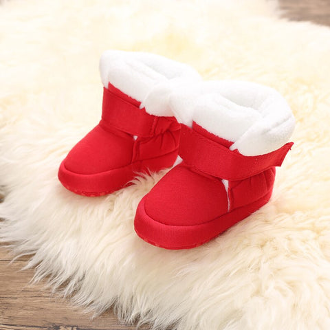 Christmas Newborn Baby Shoes Boys Girls Toddler First Walkers Soft Bottom Infant Flats Warm Snow Boots 0-18Months
