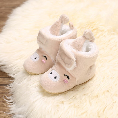 Christmas Newborn Baby Shoes Boys Girls Toddler First Walkers Soft Bottom Infant Flats Warm Snow Boots 0-18Months