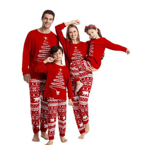 2022 Couples Christmas Family Matching Pajamas Set Red Santa Mother Kids Clothes Christmas Pajamas For Family Clothing Set