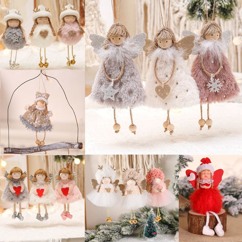 2022 Navidad Xmas Tree Pendant Ornaments 2023 New Year Gifts Christmas Angel Dolls Christmas Decoration for Home Natal Noel Deco