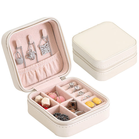 2022 Portable Jewelry Box Jewelry Organizer Display Travel Jewelry Case Boxes Button Leather Storage Zipper Jewelers Joyero