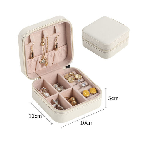 2022 Portable Jewelry Box Jewelry Organizer Display Travel Jewelry Case Boxes Button Leather Storage Zipper Jewelers Joyero