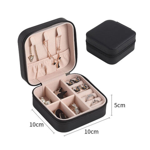 2022 Portable Jewelry Box Jewelry Organizer Display Travel Jewelry Case Boxes Button Leather Storage Zipper Jewelers Joyero