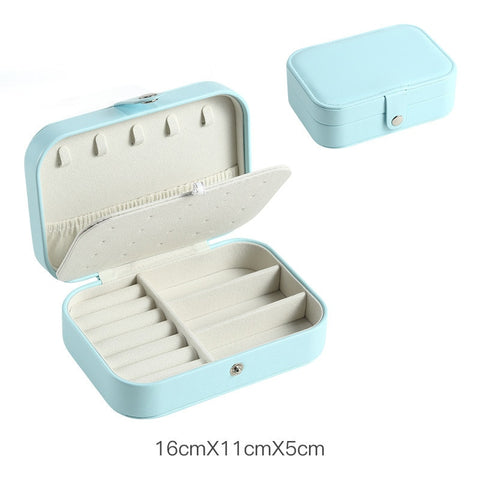 2022 Portable Jewelry Box Jewelry Organizer Display Travel Jewelry Case Boxes Button Leather Storage Zipper Jewelers Joyero