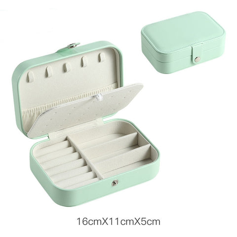 2022 Portable Jewelry Box Jewelry Organizer Display Travel Jewelry Case Boxes Button Leather Storage Zipper Jewelers Joyero