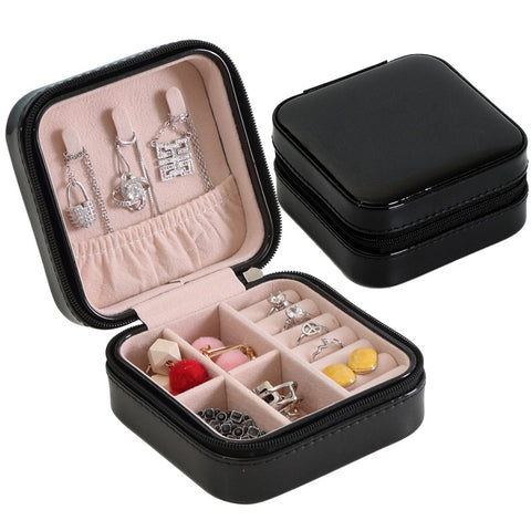 2022 Portable Jewelry Box Jewelry Organizer Display Travel Jewelry Case Boxes Button Leather Storage Zipper Jewelers Joyero