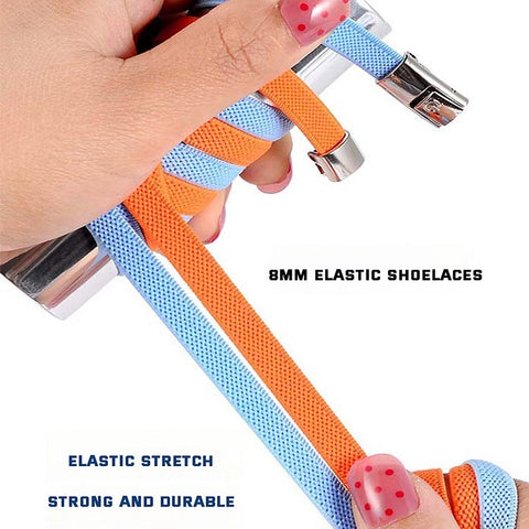 2022 Press Lock Shoelaces without ties Elastic Laces Sneaker 8MM Widened Flat No Tie Shoe laces Kids Adult Shoelace for Shoes
