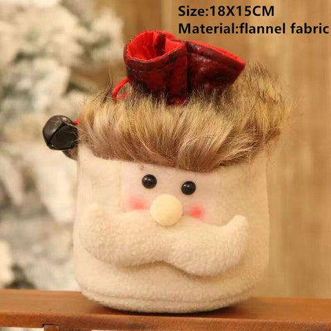 2022 Santa Velvet Gift Bags Christmas Apple Candy Bag Christmas Decorations for Home Navidad Noel Xmas Ornaments New Year 2023