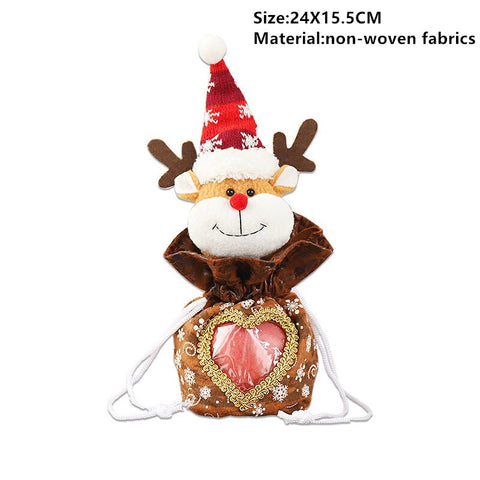2022 Santa Velvet Gift Bags Christmas Apple Candy Bag Christmas Decorations for Home Navidad Noel Xmas Ornaments New Year 2023