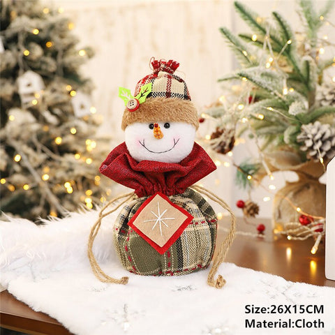 2022 Santa Velvet Gift Bags Christmas Apple Candy Bag Christmas Decorations for Home Navidad Noel Xmas Ornaments New Year 2023