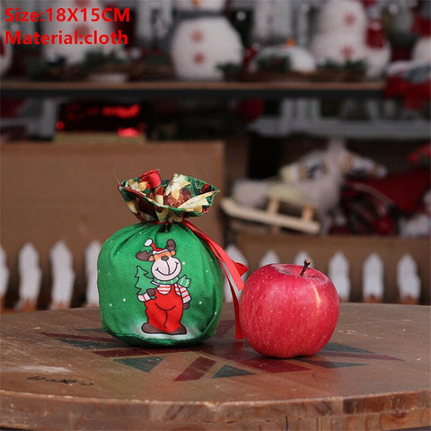 2022 Santa Velvet Gift Bags Christmas Apple Candy Bag Christmas Decorations for Home Navidad Noel Xmas Ornaments New Year 2023