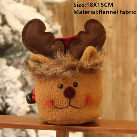 2022 Santa Velvet Gift Bags Christmas Apple Candy Bag Christmas Decorations for Home Navidad Noel Xmas Ornaments New Year 2023