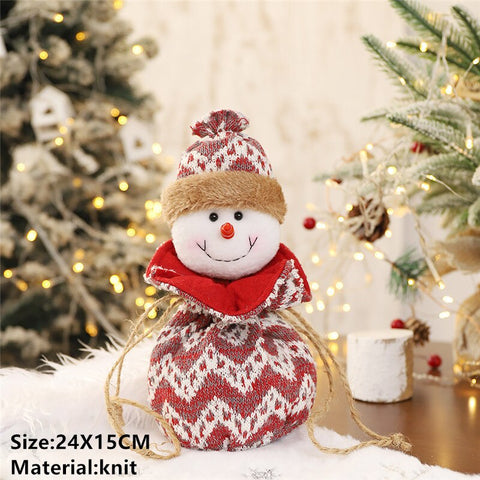 2022 Santa Velvet Gift Bags Christmas Apple Candy Bag Christmas Decorations for Home Navidad Noel Xmas Ornaments New Year 2023
