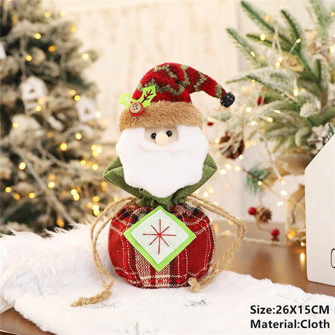 2022 Santa Velvet Gift Bags Christmas Apple Candy Bag Christmas Decorations for Home Navidad Noel Xmas Ornaments New Year 2023