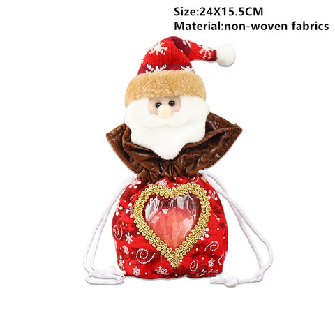 2022 Santa Velvet Gift Bags Christmas Apple Candy Bag Christmas Decorations for Home Navidad Noel Xmas Ornaments New Year 2023