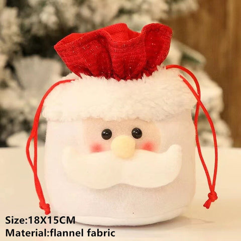 2022 Santa Velvet Gift Bags Christmas Apple Candy Bag Christmas Decorations for Home Navidad Noel Xmas Ornaments New Year 2023