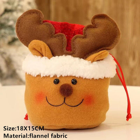 2022 Santa Velvet Gift Bags Christmas Apple Candy Bag Christmas Decorations for Home Navidad Noel Xmas Ornaments New Year 2023