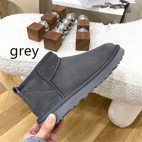 2022 Winter Boots Fur Ladies Snow Boots Real Sheepskin Wool Man and Women Winter Short Boots Low-cut Warm Fur Shoes
