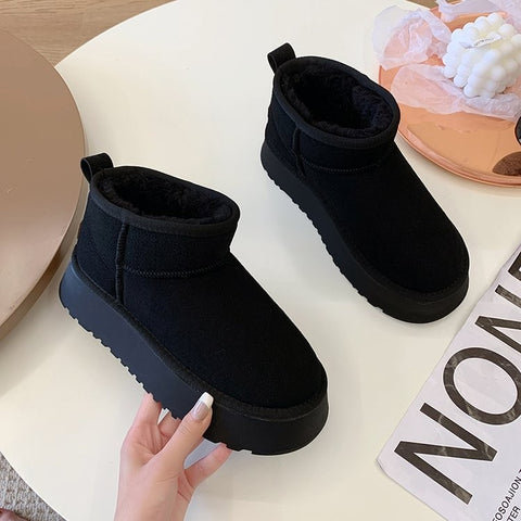 2023 Sheepskin Wool Comprehensive Anti-skid Snow Boots Women's Mini Short Boots Warm Winter Thickened Women's Shoes Botas Mujer