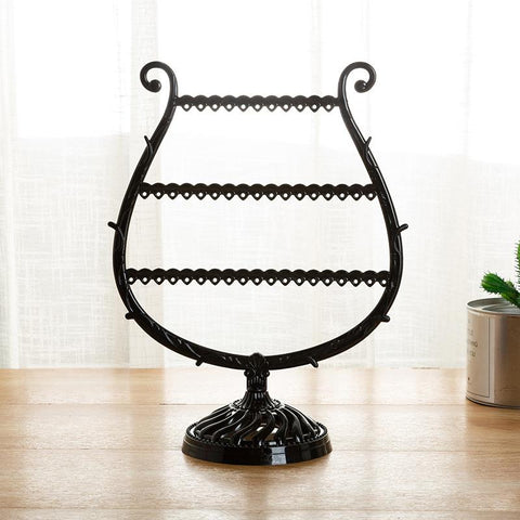 24/44/66 Holes Stand Jewelry Display Organizer Earrings Pendants Bracelets Jewelry Holder With Wooden Base Earrings Storage Rack