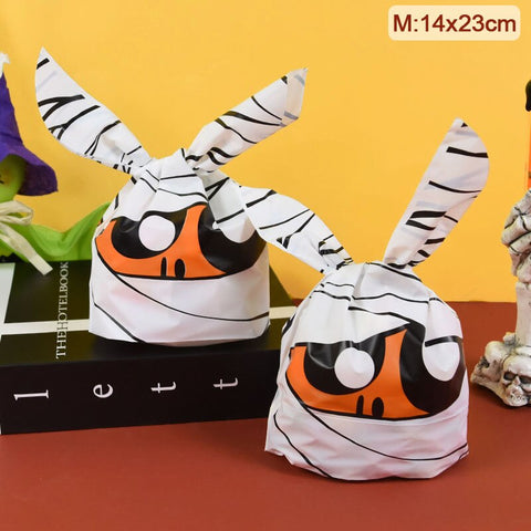 25/50pcs Halloween Candy Bags Pumpkin Bat Snack Biscuit Gift Bag Trick or Treat Kids Favors Halloween Party Decoration Supplies