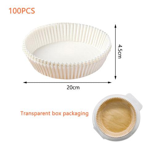30/50/100PCS Air Fryer Disposable Paper Liner 6.3 Inch/ 7.9 Inch Non-Stick Baking Paper Food Grade Parchment Paper Oil-Proof